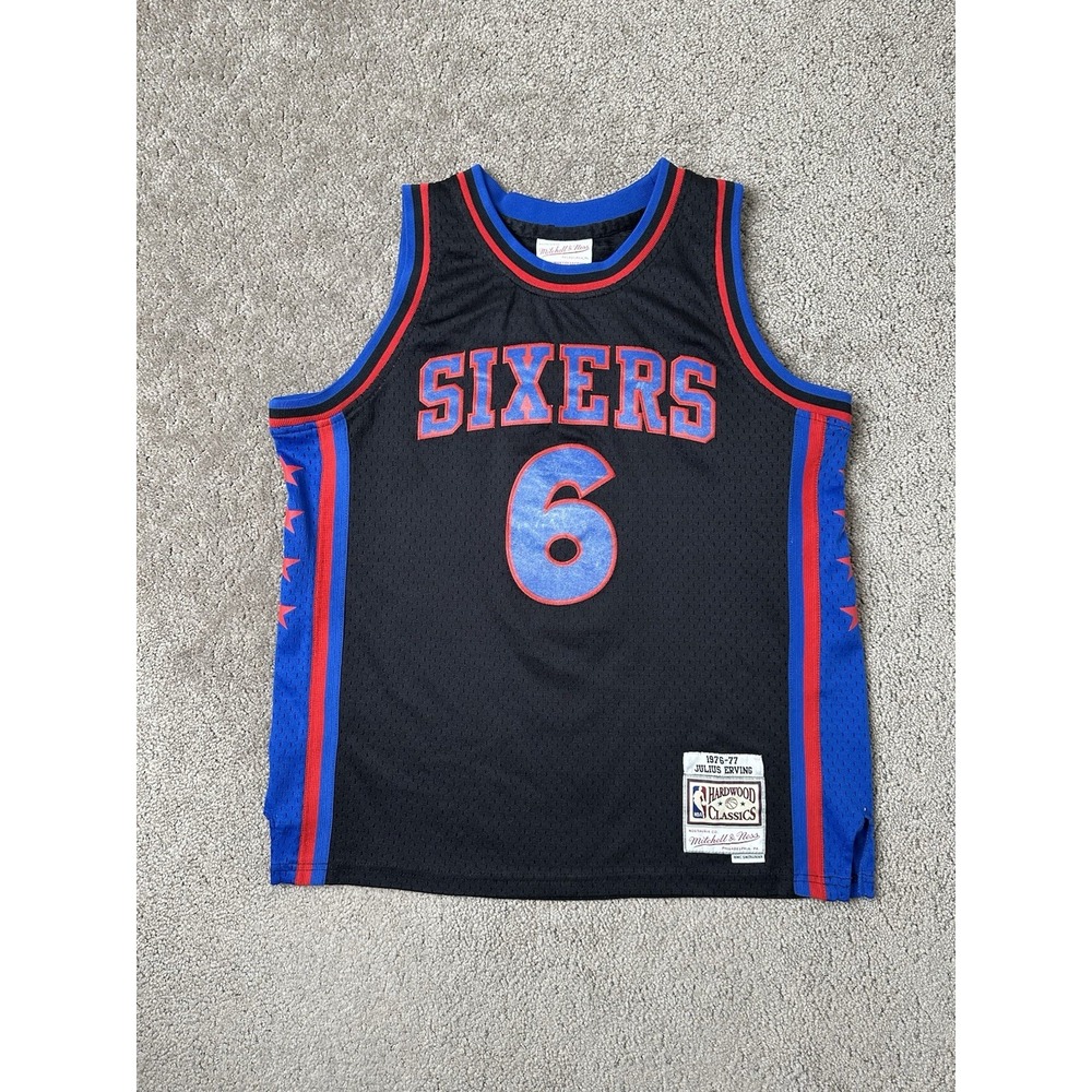 Boys Jersey #6 Julius Irving Philadelphia 76ers 1976-77 HWC, Size 14-16 Years
